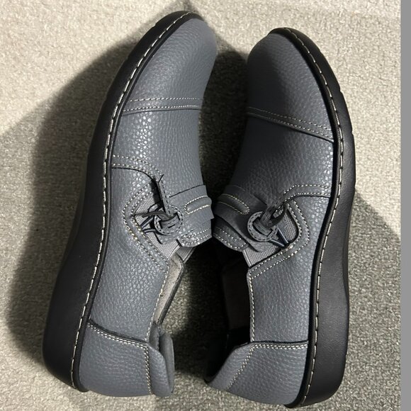 LAZYPOP Gray Classic Comfort Leather Loafers Women's Size 9.5 - Picture 9 of 14